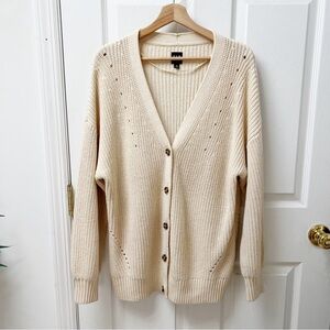 Gap Shaker-Stitch Boyfriend Cardigan in Beige Sand